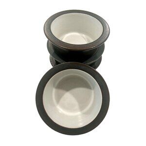 Heath Ceramics Rim Bowls Bakers (Set of 2) Opaque White Matte Brown 5 1/8"
